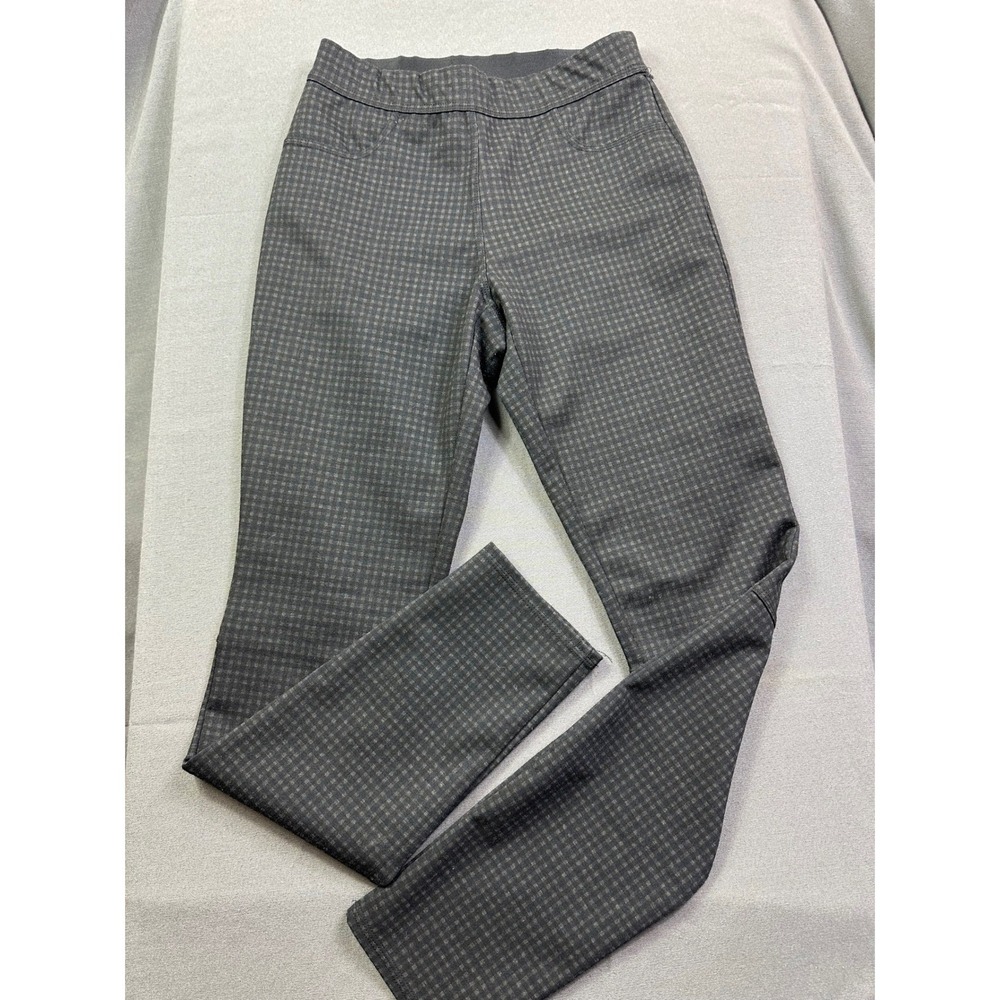 Max Studio Women's Charcoal Grey Plaid Pull On Leggings Slim Fit Pants 6708P06